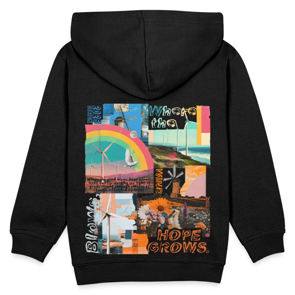 Nyxaris, Windmühle, 1st | Kinder Hoodie - Schwarz