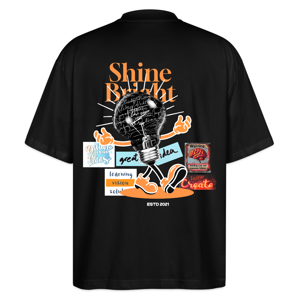 Gulperî, Glühbirne, 1st | Blaster, Oversize Bio T-Shirt, Unisex - Schwarz