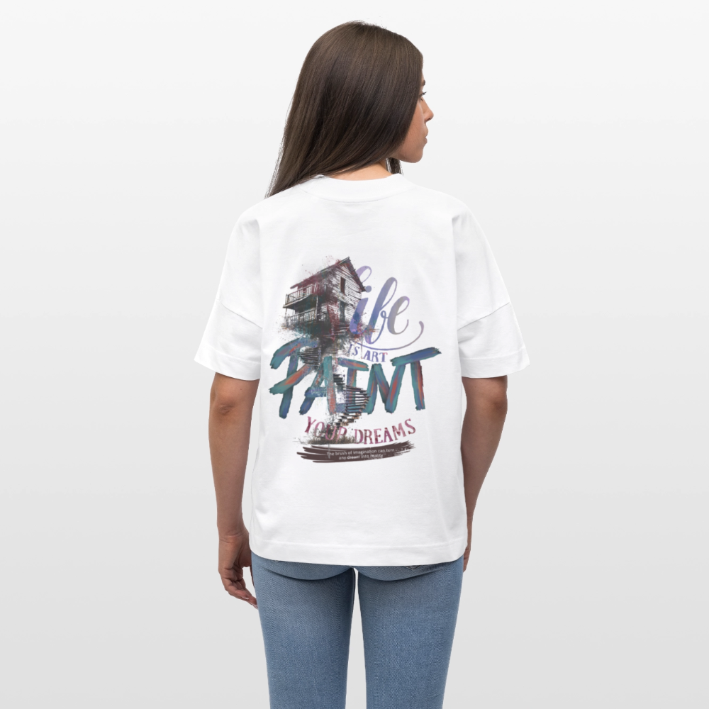 Ignisvar, Haus, 1st | Blaster, Oversize Bio T-Shirt, Unisex - Weiß