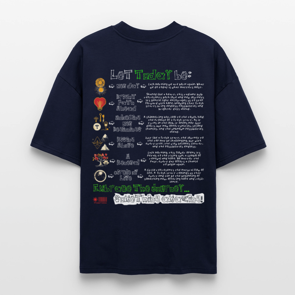 Astraeian, Symbole, 1st | Blaster, Oversize Bio T-Shirt, Unisex - Navy