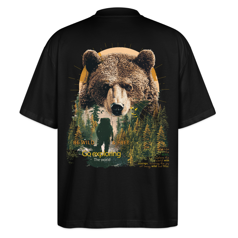 Ghadab, Bär, 1st | Blaster, Oversize Bio T-Shirt, Unisex - Schwarz