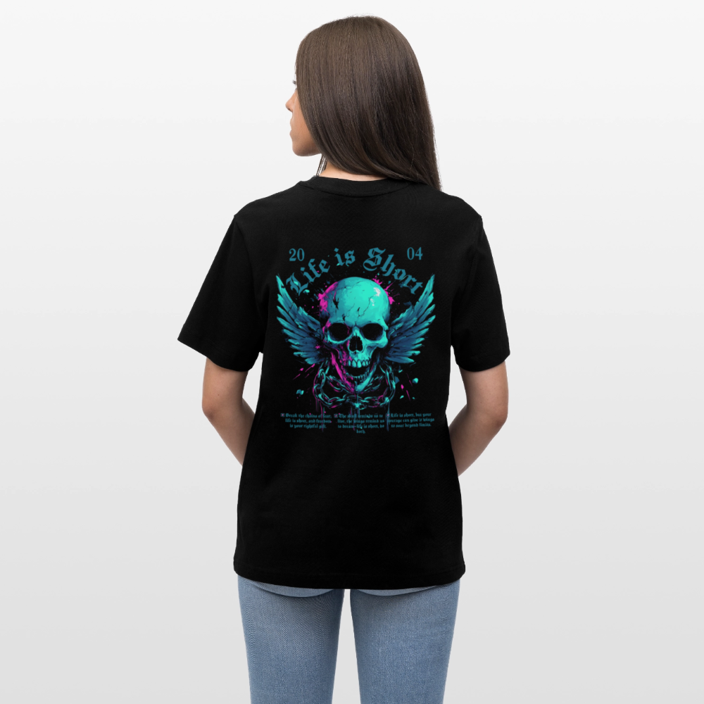 Bishamonten, Totenkopf, 1st | Essential, Relaxed Fit Unisex Bio T-Shirt - Schwarz
