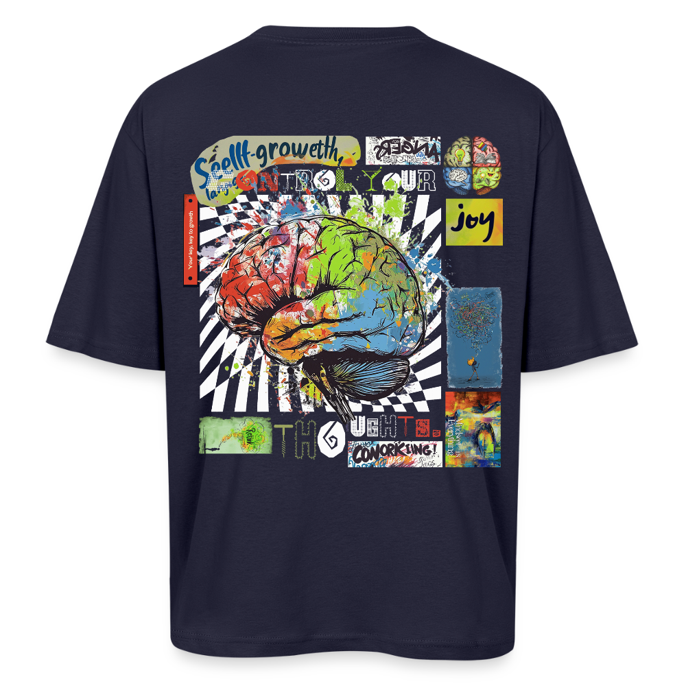 Apollon, Gehirn, 1st | Breezy, Oversized Unisex T-Shirt - Navy