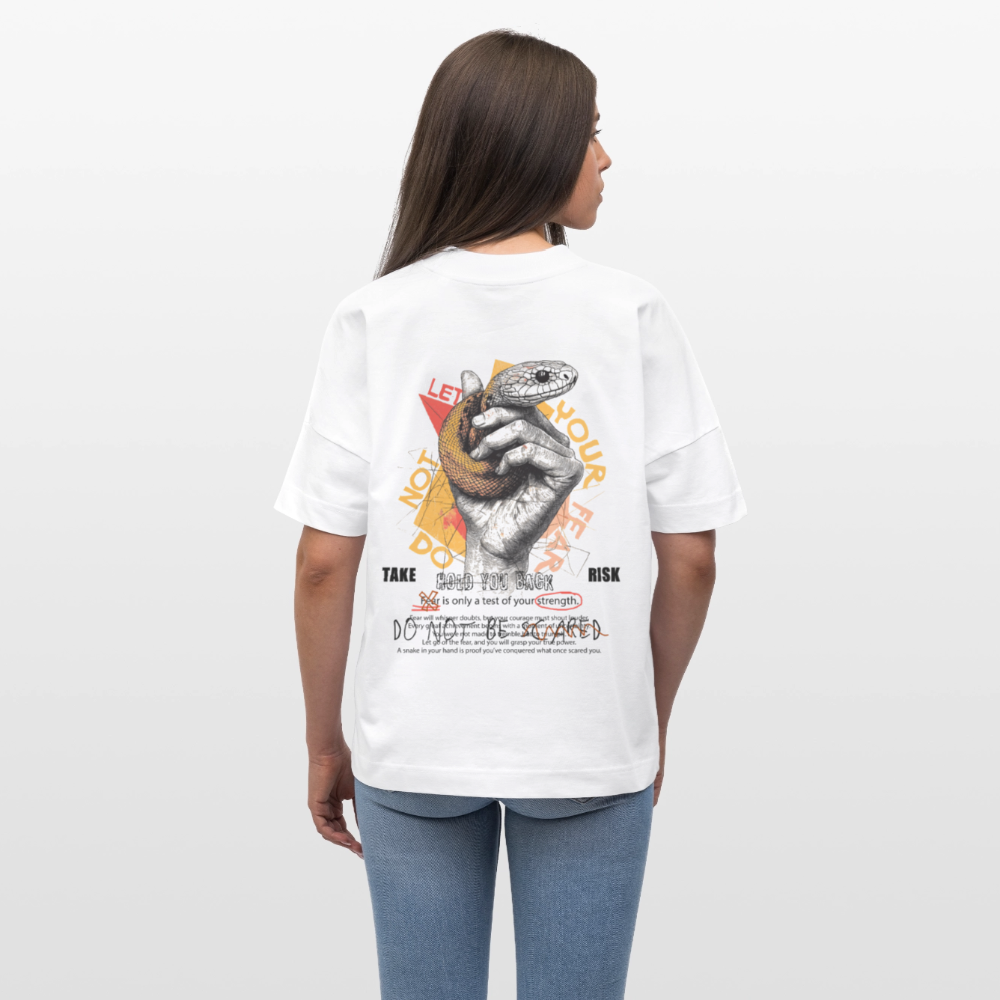 Eldamar, Schlange, 1st | Blaster, Oversize Bio T-Shirt, Unisex - Weiß