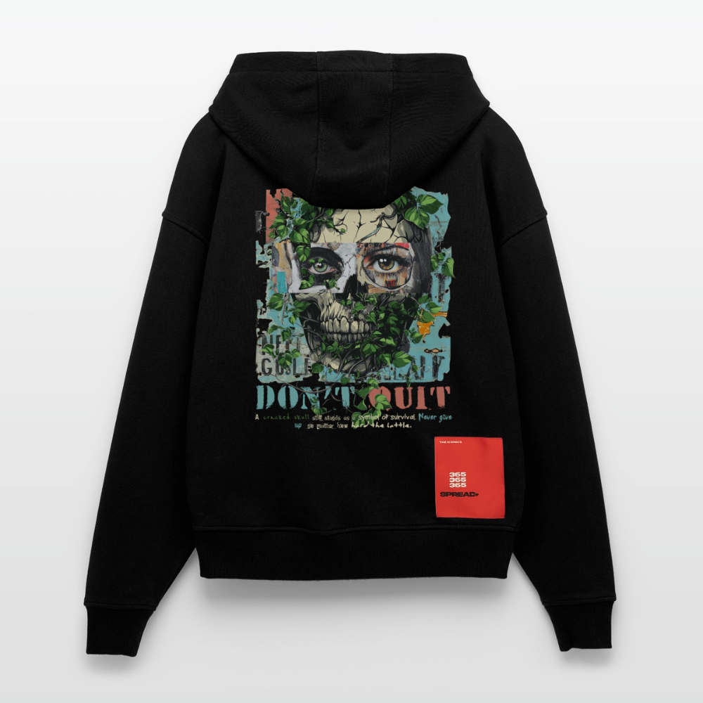 Persephi, Totenkopf, 1st | Heavyweight Oversized Bio Zip Hoodie, Unisex - SOLID BLACK