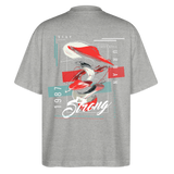 Guanyin, Muschel, 1st | Blaster, Oversize Bio T-Shirt, Unisex - Grau meliert