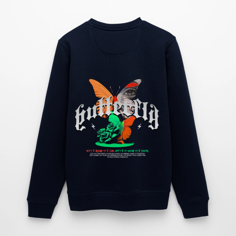 Noşîrêwan, Schmetterling, 1st | Roller, Unisex Bio-Sweatshirt - Navy