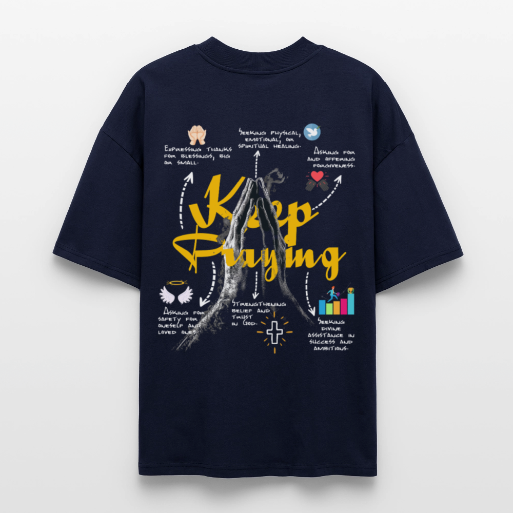 Maian, Beten, 1st | Blaster, Oversize Bio T-Shirt, Unisex - Navy