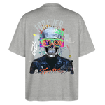 Fenriswolf, Totenkopf, 1st | Blaster, Oversize Bio T-Shirt, Unisex - Grau meliert