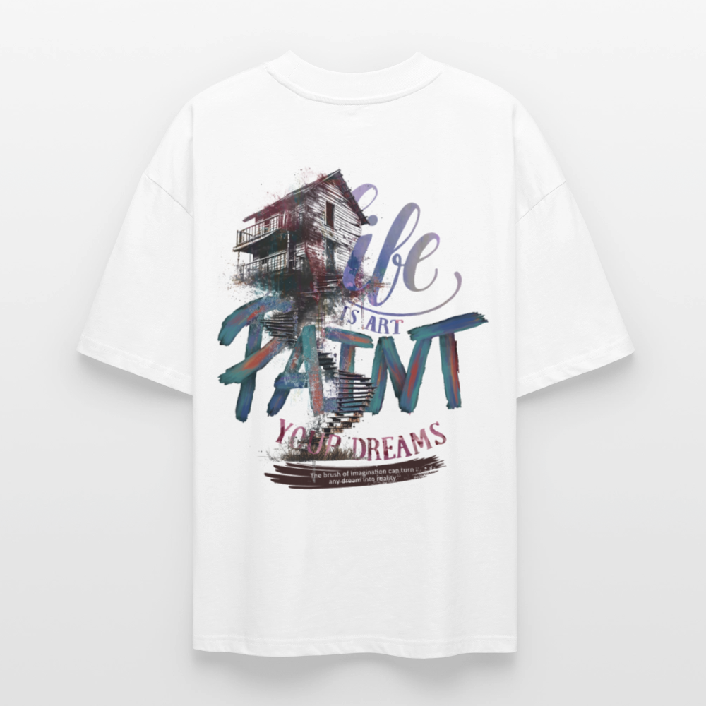 Ignisvar, Haus, 1st | Blaster, Oversize Bio T-Shirt, Unisex - Weiß