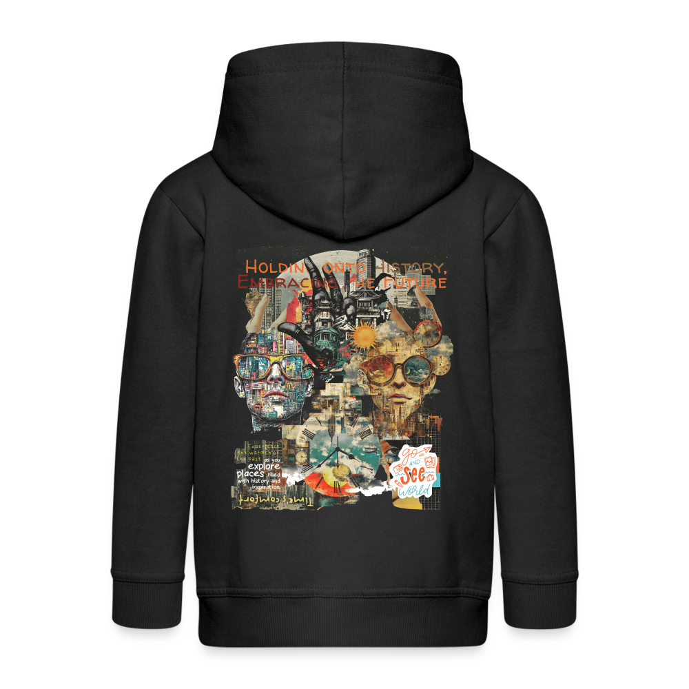 Huitzilopochtli, Gesichter, 1st | Kinder Zip Hoodie - Schwarz