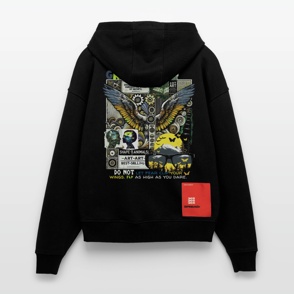 Lugh , Engel, 1st | Heavyweight Oversized Bio Zip Hoodie, Unisex - SOLID BLACK