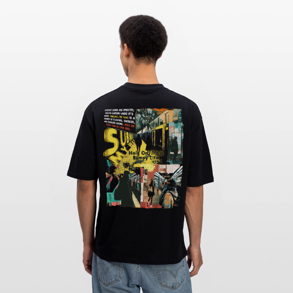 Dionyson, U-Bahn, 1st | Breezy, Oversized Unisex T-Shirt - Schwarz