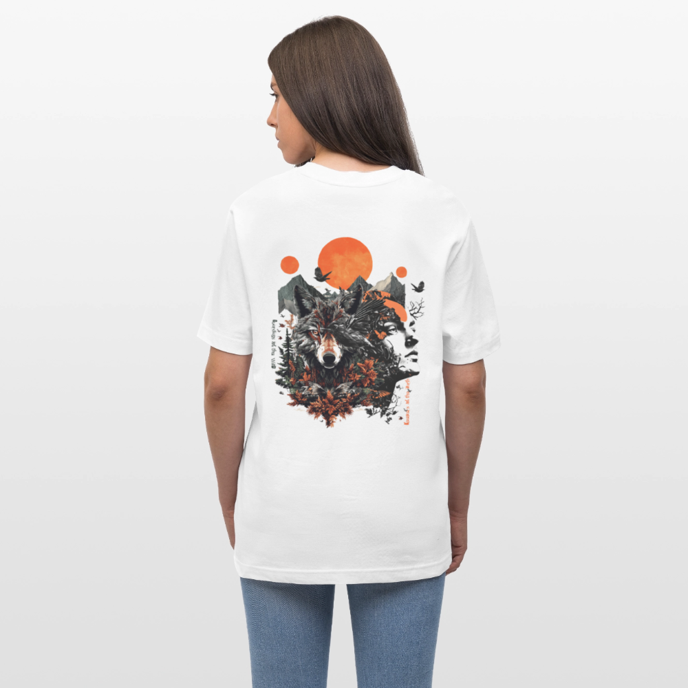 Vaermundis, Wolf, 1st | Essential, Relaxed Fit Unisex Bio T-Shirt - Weiß