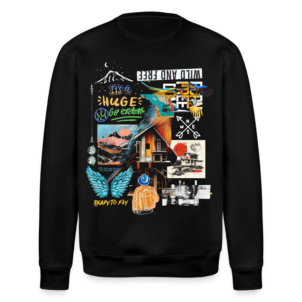 Nüwa, Wandern, 1st | Roller, Unisex Bio-Sweatshirt - Schwarz