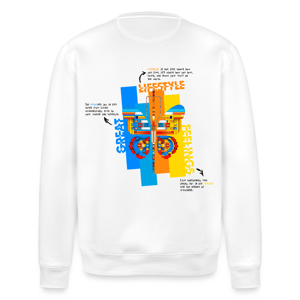 Nebularis, Schmetterling, 1st | Roller, Unisex Bio-Sweatshirt - Weiß