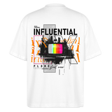 Flamethar, Fernseher, 1st | Blaster, Oversize Bio T-Shirt, Unisex - Weiß