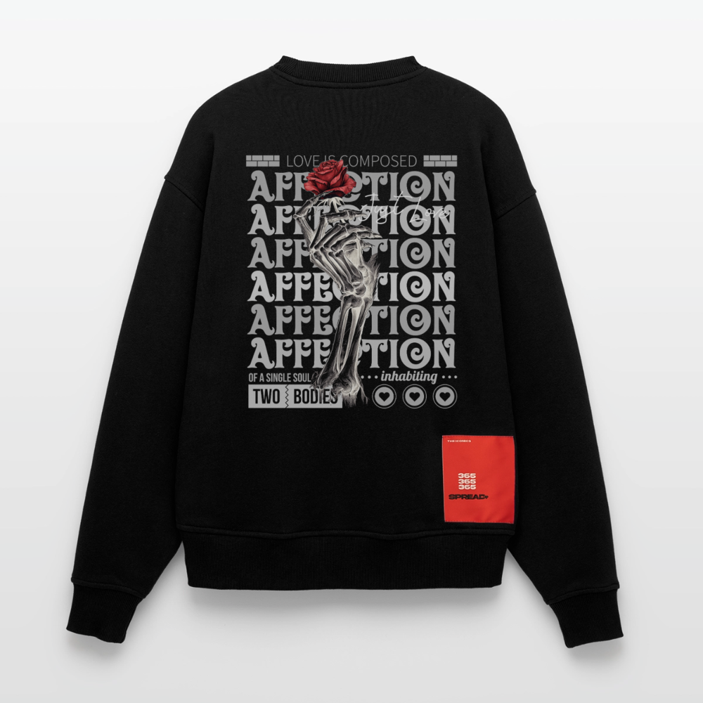 Zeusun, Rose, 1st | Heavyweight Oversized Bio Sweater, Unisex - SOLID BLACK