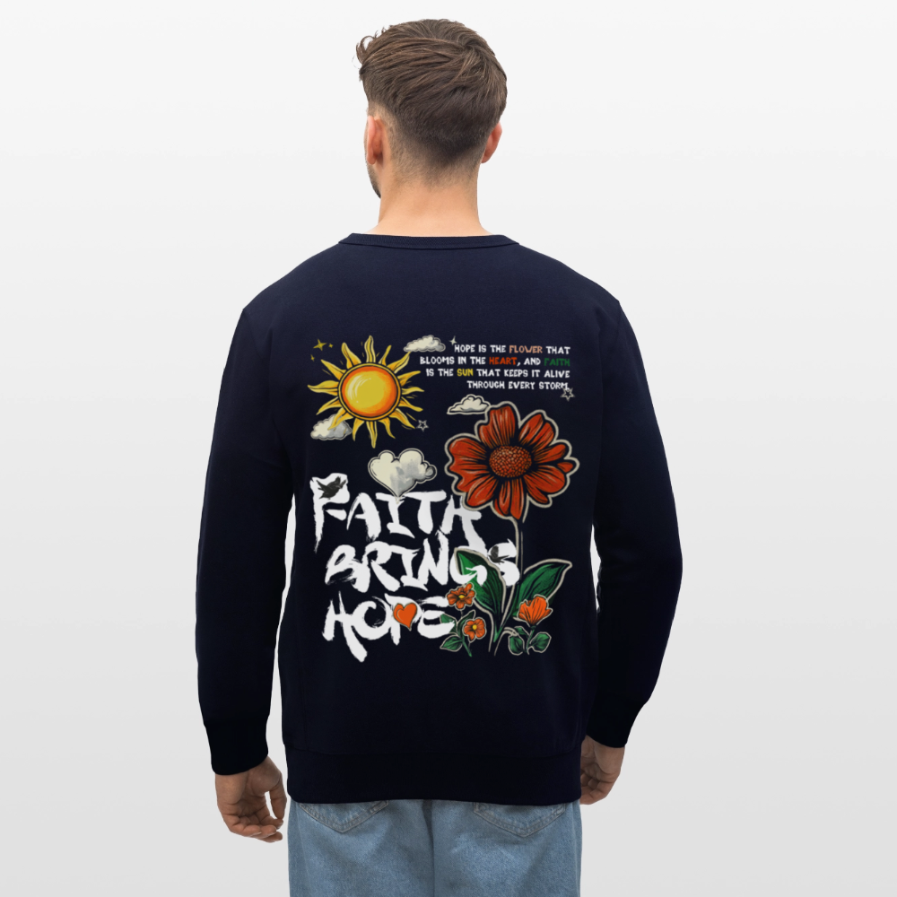 Odin , Blume, 1st | Roller, Unisex Bio-Sweatshirt - Navy