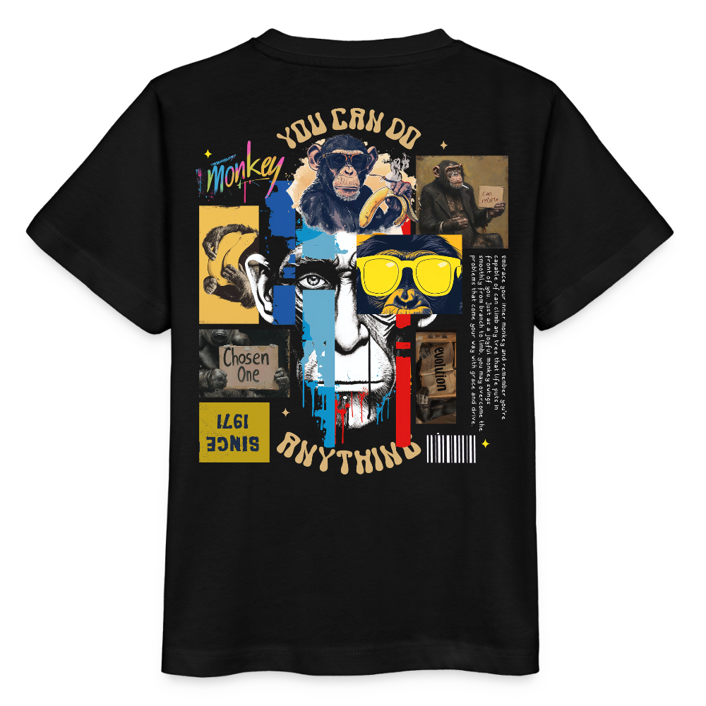 Xurjin, Affe, 1st | Kinder Bio T-Shirt - Schwarz
