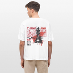 Orionis, Schach, 1st | Blaster, Oversize Bio T-Shirt, Unisex - Weiß