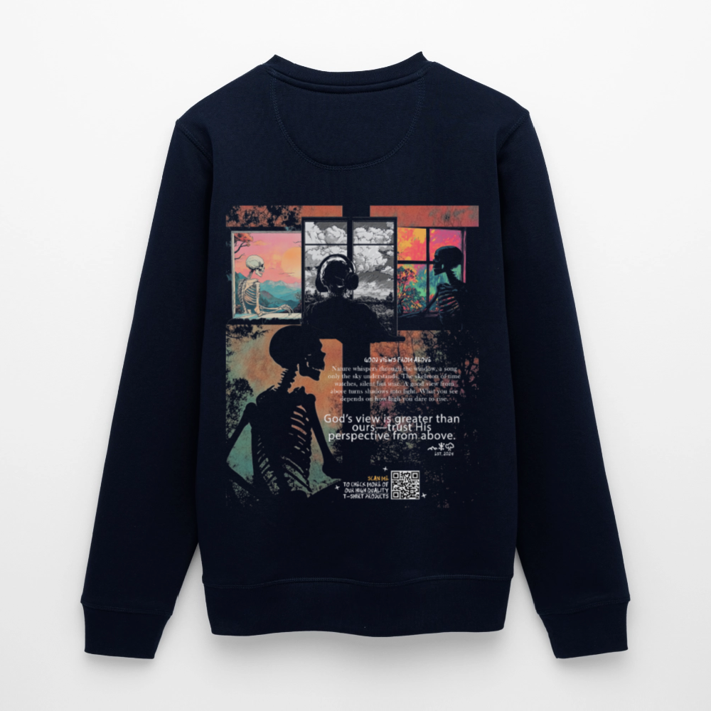 Erosan, Fenster, 1st | Roller, Unisex Bio-Sweatshirt - Navy
