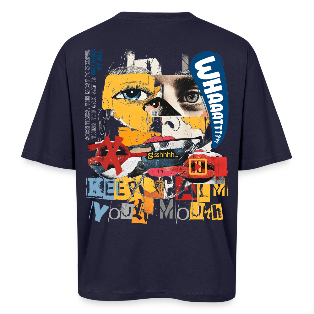 Kronan, Gesicht, 1st | Breezy, Oversized Unisex T-Shirt - Navy