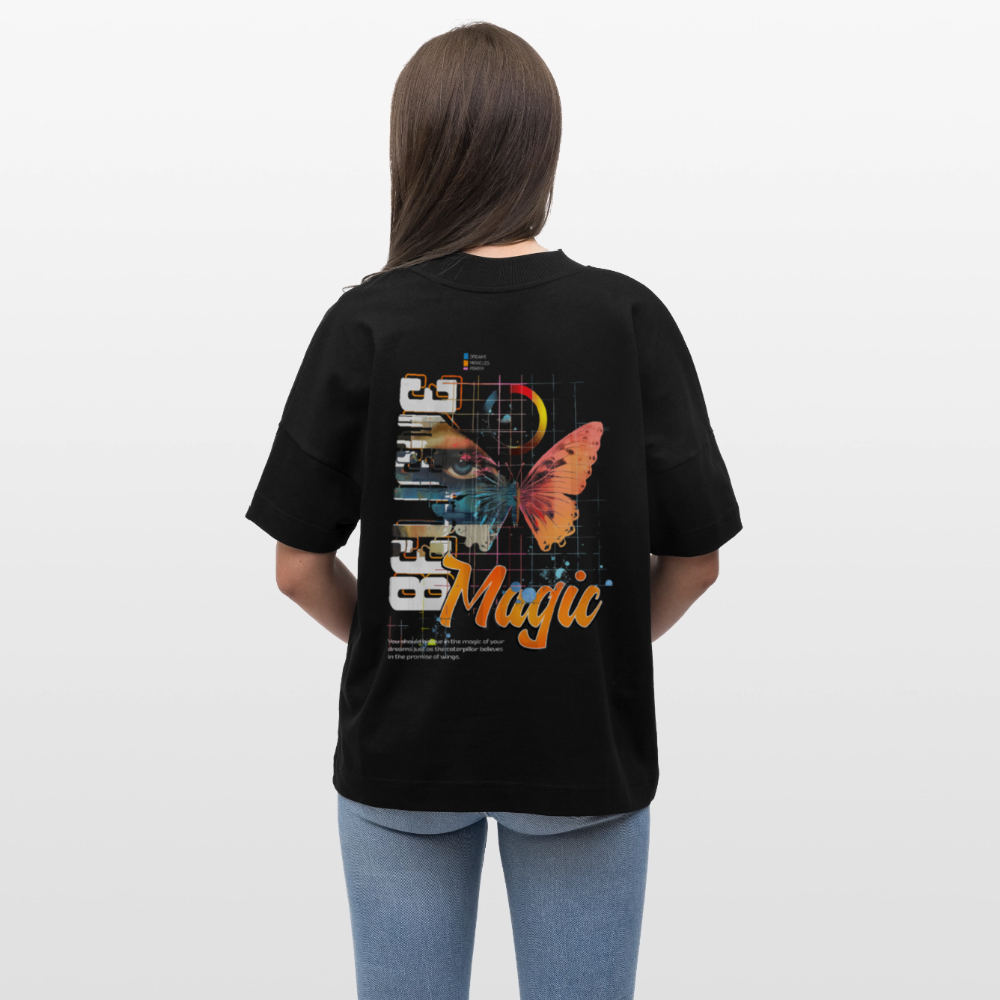 Derdiyok, Schmetterling, 1st | Blaster, Oversize Bio T-Shirt, Unisex - Schwarz
