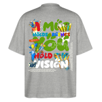 Thesean, Pinsel, 1st | Blaster, Oversize Bio T-Shirt, Unisex - Grau meliert