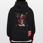 Hephani, Schlange, 1st | Heavyweight Oversized Bio Hoodie, Unisex - SOLID BLACK