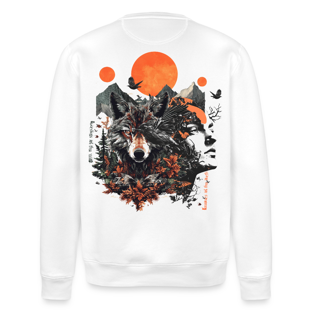 Vaermundis, Wolf, 1st | Roller, Unisex Bio-Sweatshirt - Weiß