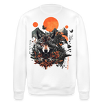 Vaermundis, Wolf, 1st | Roller, Unisex Bio-Sweatshirt - Weiß