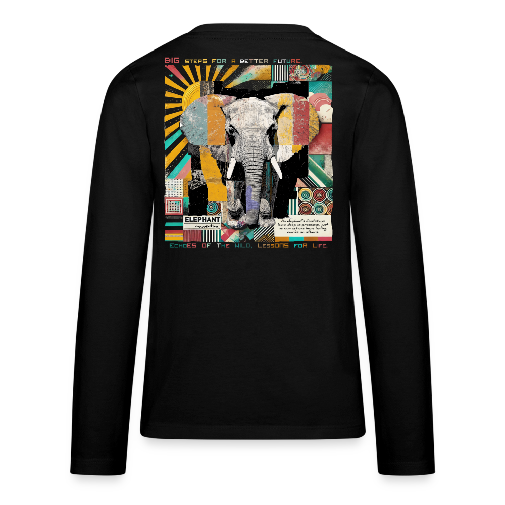 Thanatain, Elefant, 1st | Teenager Langarmshirt - Schwarz