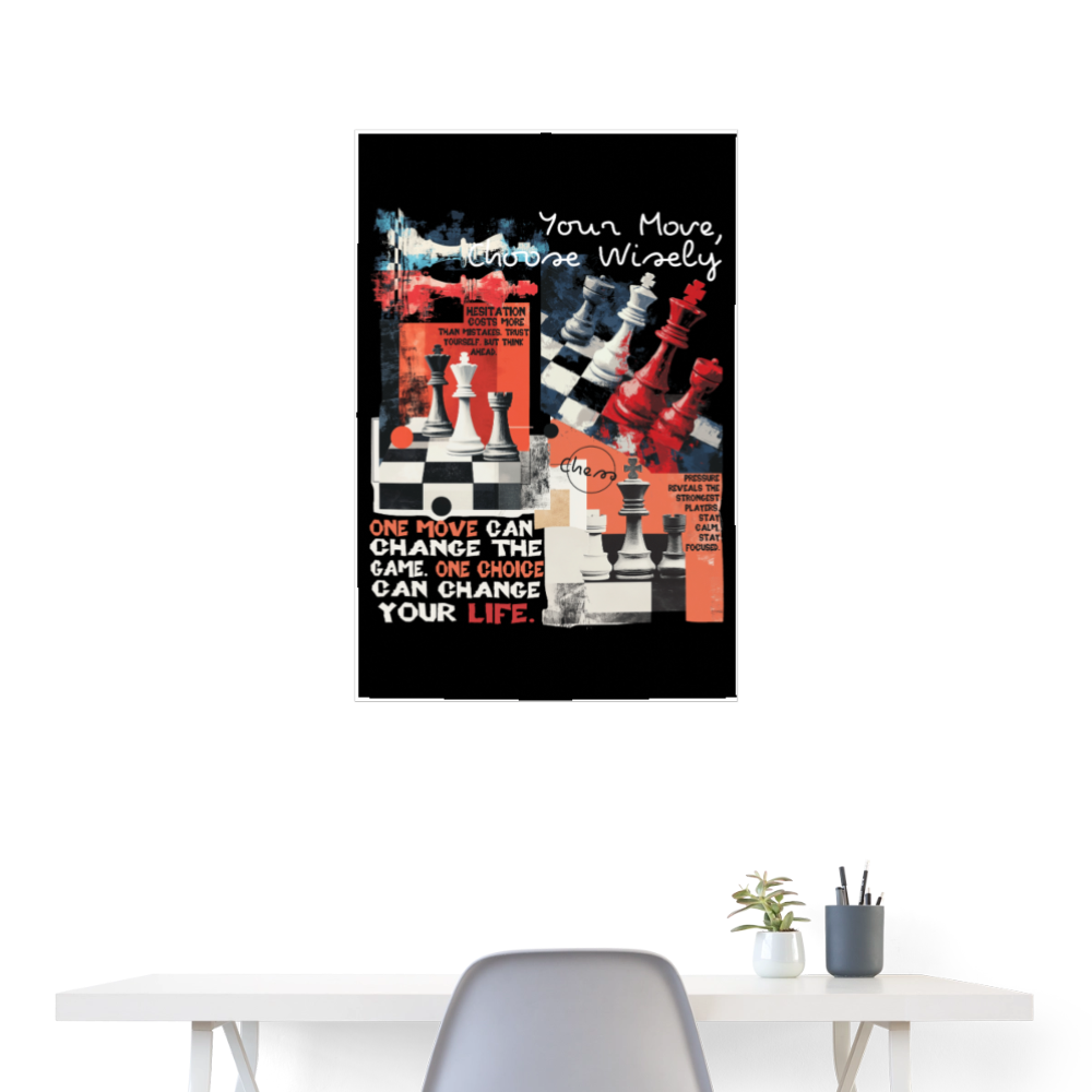 Heraa, Schach, 1st | Poster 60x90 cm - Weiß