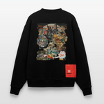 Huitzilopochtli, Gesichter, 1st | Heavyweight Oversized Bio Sweater, Unisex - SOLID BLACK