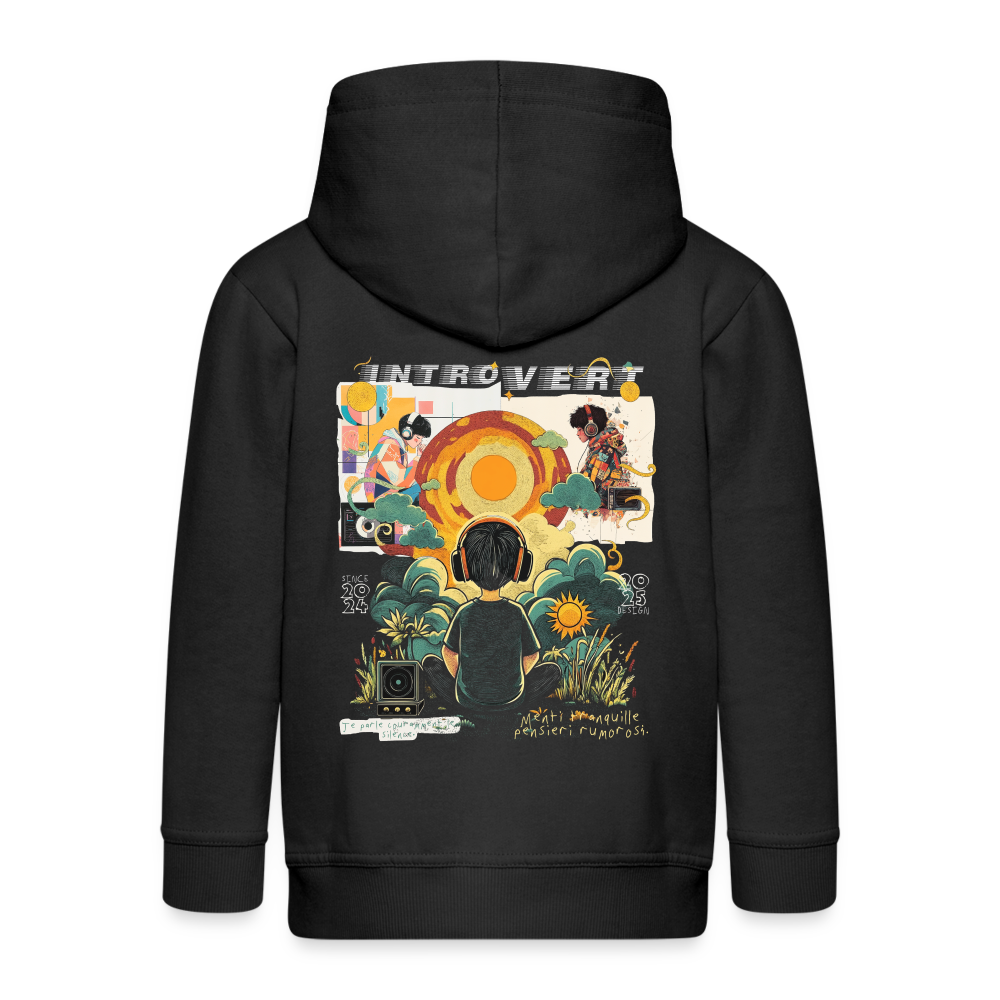 Hermesan, Kindheit, 1st | Kinder Zip Hoodie - Schwarz