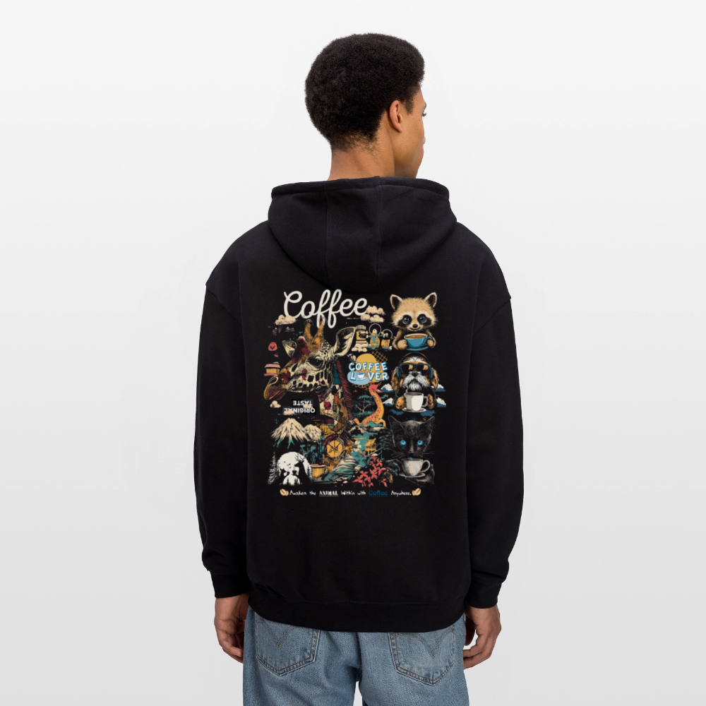 Tritonan, Kaffee, 1st | Freshhood, Oversized Unisex Hoodie - Schwarz