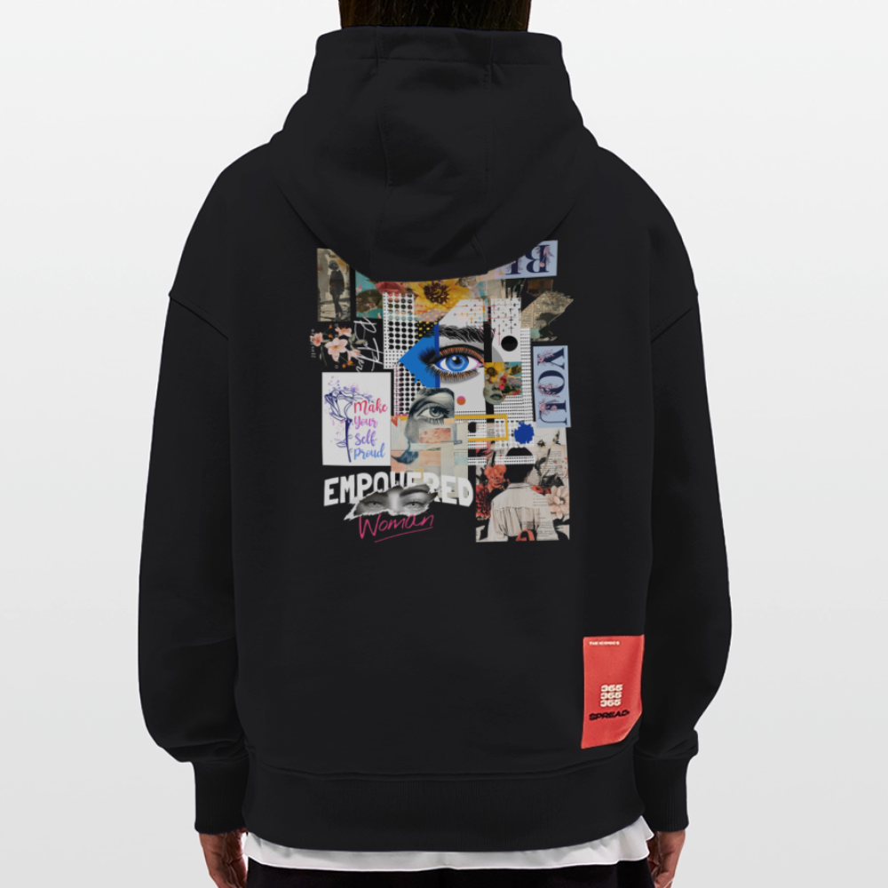 Jade, Augen, 1st | Heavyweight Oversized Bio Hoodie, Unisex - SOLID BLACK