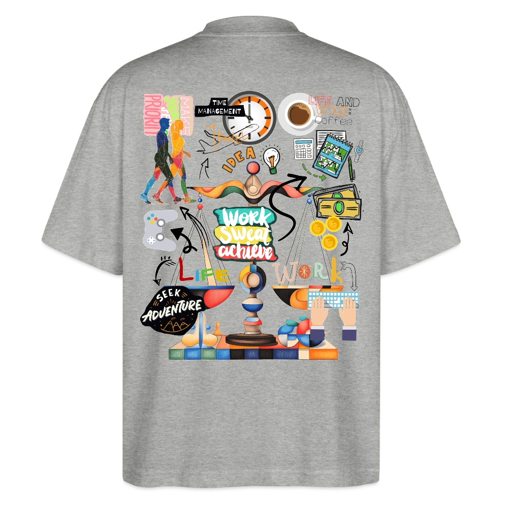 Nytheris, Waage, 1st | Blaster, Oversize Bio T-Shirt, Unisex - Grau meliert