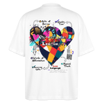 Baldurion, Herzen, 1st | Blaster, Oversize Bio T-Shirt, Unisex - Weiß