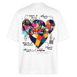 Baldurion, Herzen, 1st | Blaster, Oversize Bio T-Shirt, Unisex - Weiß