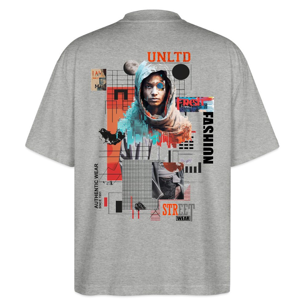 Celestrion, Cyborg, 1st | Blaster, Oversize Bio T-Shirt, Unisex - Grau meliert