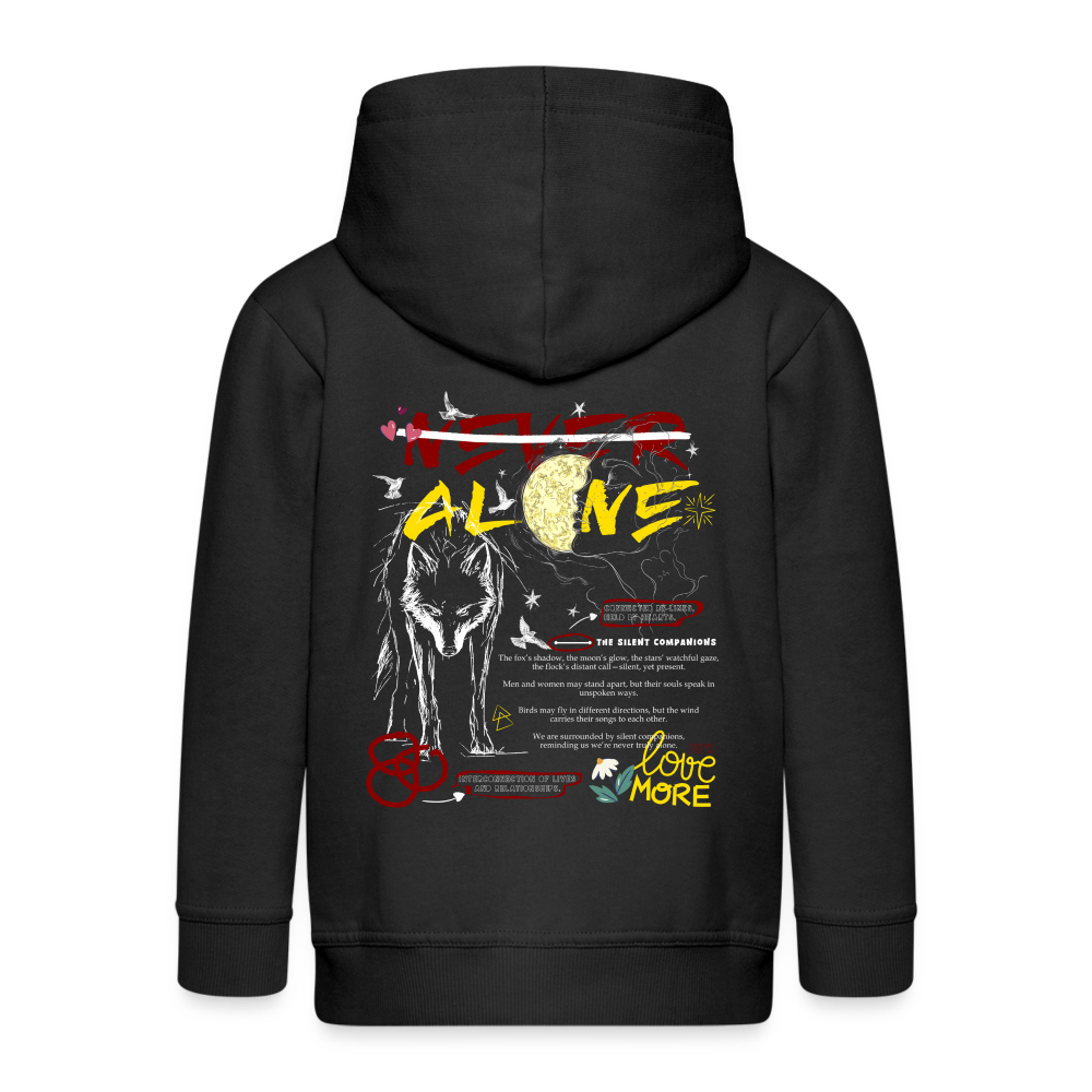 Diony, Wolf, 1st | Kinder Zip Hoodie - Schwarz