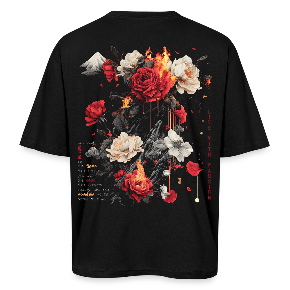 Manannan, Rose, 1st | Breezy, Oversized Unisex T-Shirt - Schwarz