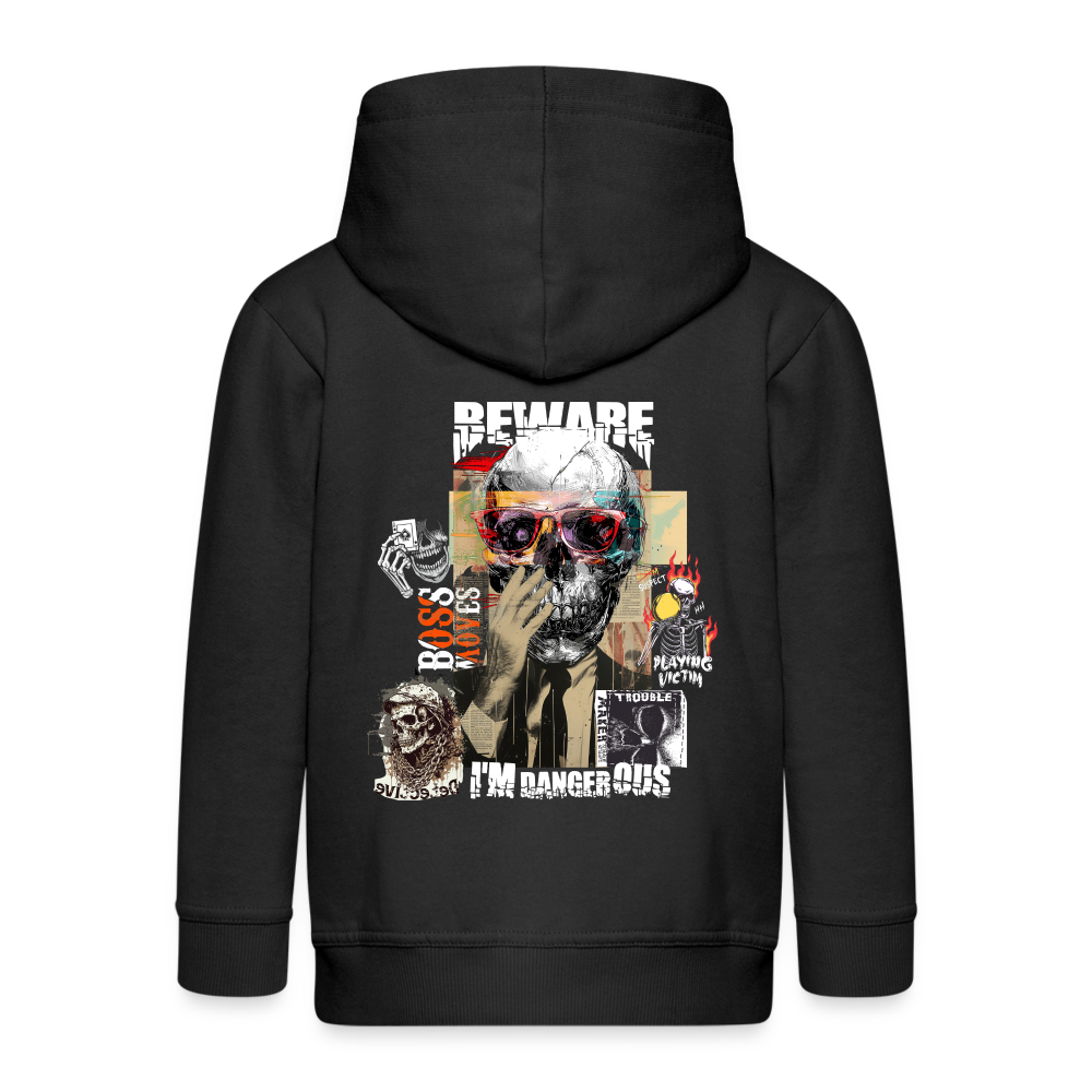 Saxnot, Totenkopf, 1st | Kinder Zip Hoodie - Schwarz
