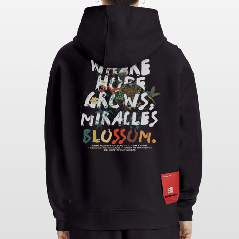 Quetzalcoatl, Vogel, 1st | Heavyweight Oversized Bio Hoodie, Unisex - SOLID BLACK