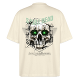 Gliesaron, Totenkopf, 1st | Blaster, Oversize Bio T-Shirt, Unisex - Weißgrau