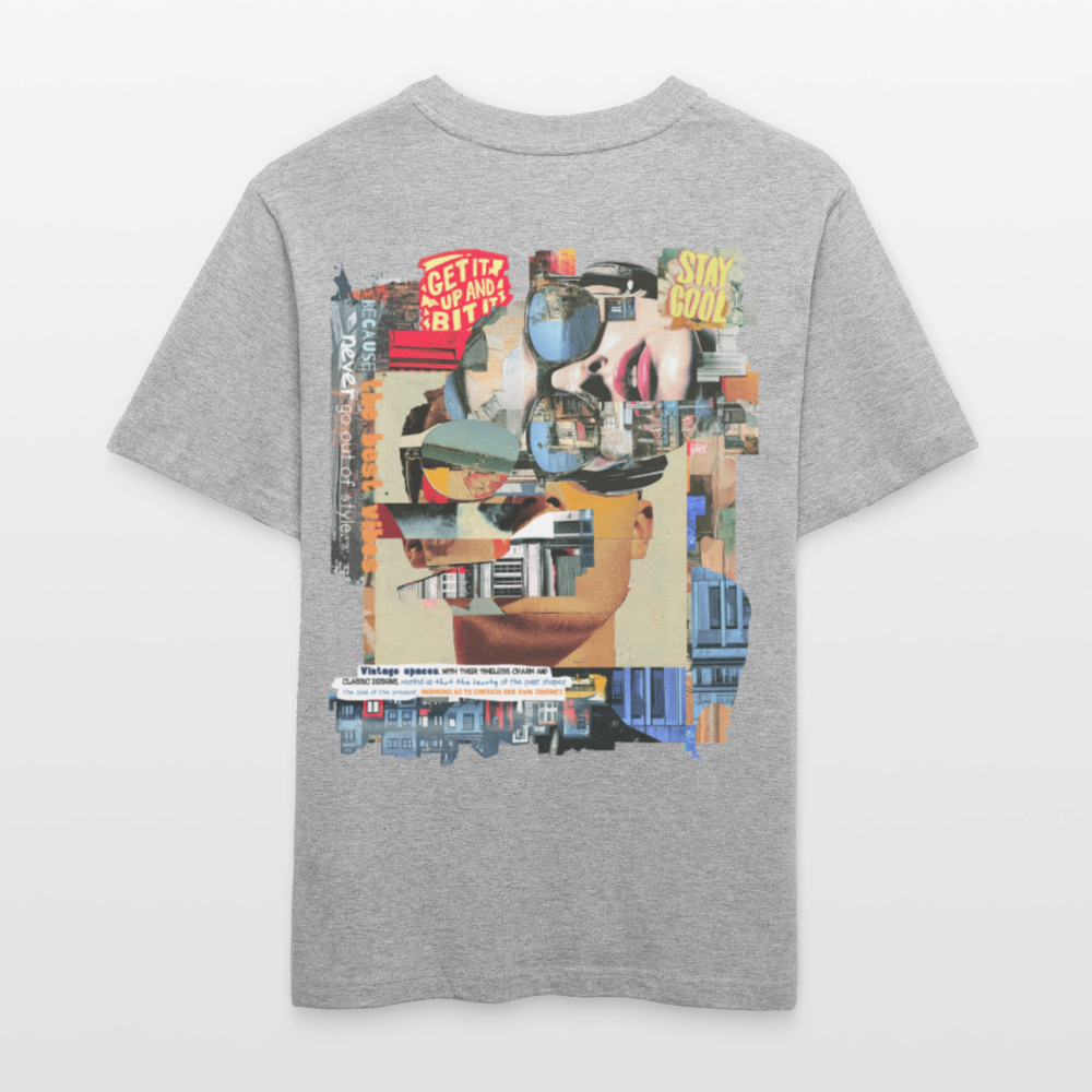 Seraphion, Gesichter, 1st | Essential, Relaxed Fit Unisex Bio T-Shirt - Grau meliert
