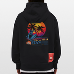 Eryan, Surfen, 1st | Heavyweight Oversized Bio Hoodie, Unisex - SOLID BLACK