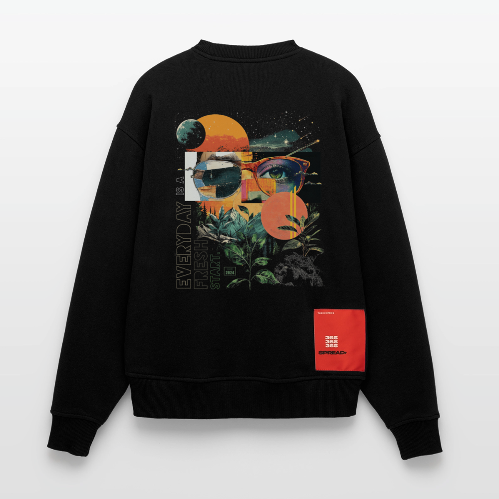 Izanagi, Sonnenbrille, 1st | Heavyweight Oversized Bio Sweater, Unisex - SOLID BLACK